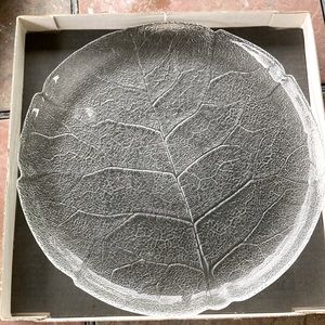 Unused, Vintage Glass Cake plate